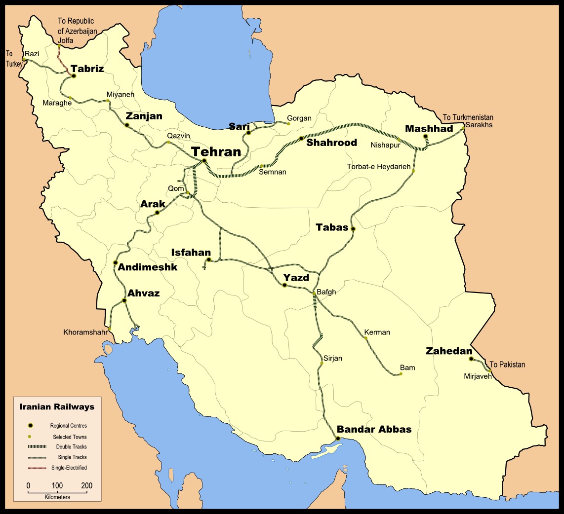 İran Demiryolu Haritası